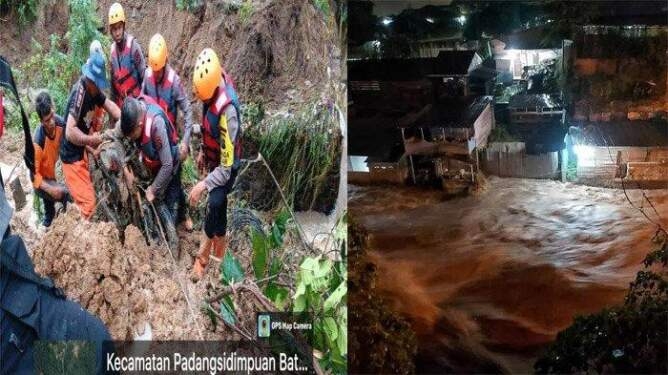 Banjir bandang di Sidimpuan.