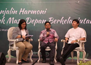 Talk show mewarnai rangkaian Media Brief Buka Puasa Bersama Wartawan bertajuk “Menjalin Harmoni untuk Masa Depan Berkelanjutan” di Hotel Adi Mulia Medan, Kamis 06 Maret 2025.(Dok:PTAR)