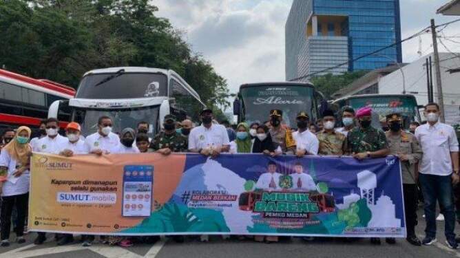 Foto: Program Mudik Gratis Pemko Medan.