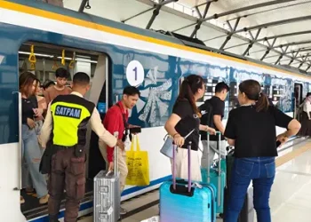 Kereta Api (KA) Bandara area Medan mencatat ketepatan waktu keberangkatan sangat tinggi selama masa Angkutan Lebaran 2025.(Dok:KAI Bandara)