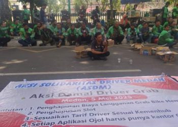 Ratusan Driver Grab di Medan Gelar Aksi Demo, Ini Tuntutannya