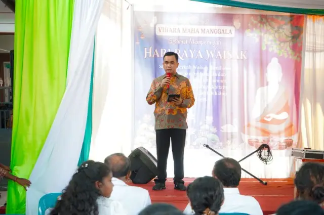 Foto: Peringatan Hari Tri Suci Waisak di
Vihara Maha Manggala Jalan Karya, Senin (12/5/2025).(Istimewa)