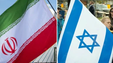 Foto: Bendera Iran vs Bendera Israel.(Dok Aljazeera)