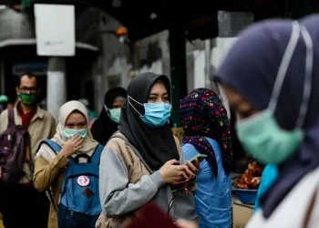 Foto ilustrasi memakai masker.(Istimewa)