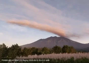 Letusan Gunung Raung 12 Juni 2025 terjadi beruntun. (PVMBG)