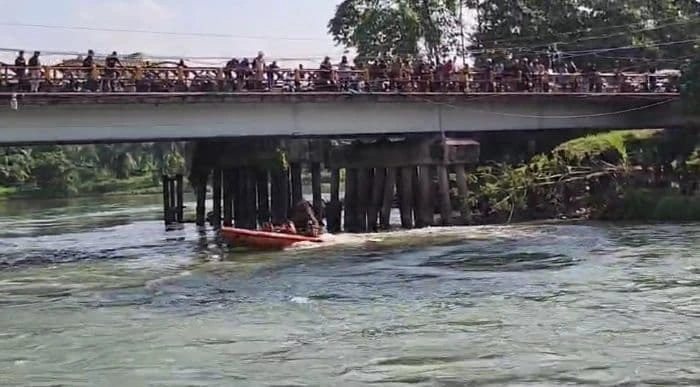 Foto: Pencarian korban hanyut di aliran Sungai Asahan .(Istimewa)