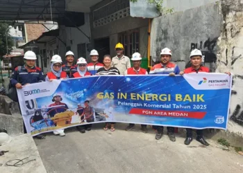 PGN menyalurkan gas bumi ke pelanggan komersial Toko Bika Ambon Nikmat ‘twins’, yang berlokasi di Jalan Sei Kera, Medan.(Dok:PGN)