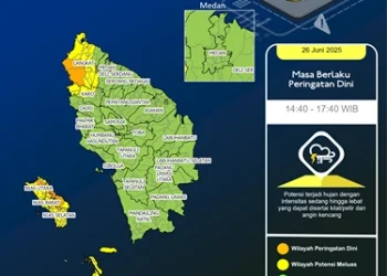 Foto: Peringatan Dini BMKG, Sejumlah Daerah di Sumatera Utara Berpotensi Hujan 10