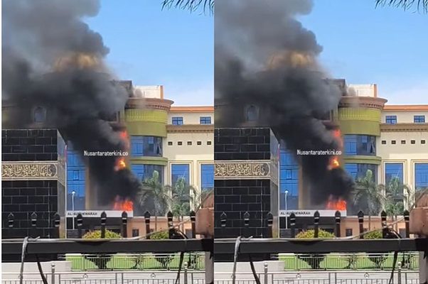 Foto: Asrama Haji Medan kebakaran, Rabu (30/7/2025) siang (instagram nuter.id)