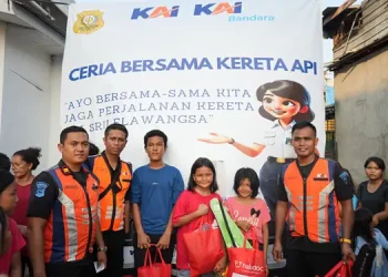 PT KAI Divre I Sumut meningkatkan kesadaran masyarakat, khususnya yang tinggal di sekitar jalur rel,(Dok:KAI Divre I SU)