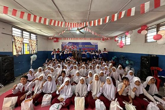 PT Perusahaan Gas Negara Tbk (PGN), melalui Sales and Operation Region 1 (SOR 1), melaksanakan program edukatif bertajuk “SOR 1 Mengajar” di SD PAB 4 Manunggal, Kabupaten Deli Serdang, Sumatera Utara, pada hari Senin (21/7/2025).(Dok:SOR 1)