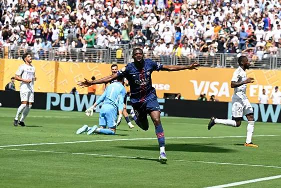 Foto: PSG Osmane Dembele saat membobol gawang Real Madrid (Foto: Media Officer PSG)