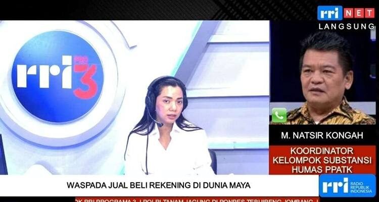 Foto: Koordinator Kelompok Substansi Humas PPATK M. Natsir Kongah dalam perbincangan bersama Pro 3 RRI, Kamis (7/8/2025) (Foto: RRI Net)