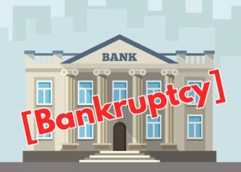 Ilustrasi bank bangkrut.(Freepik)