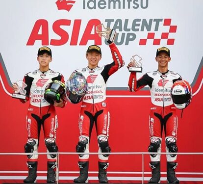 Keberhasilan membanggakan meraih podium ketiga di ajang Asia Talent Cup Sepang menjadi suntikan kepercayaan diri tersendiri bagi M. Badly Ayatullah.(Ist)