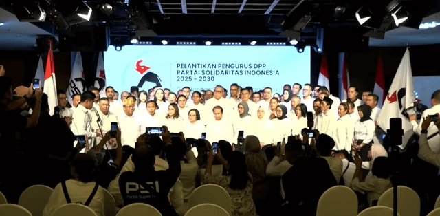 Foto: Pelantikan pengurus DPP PSI periode 2025-2030, Jumat (26/9/2025).(Foto: YouTube PSI)