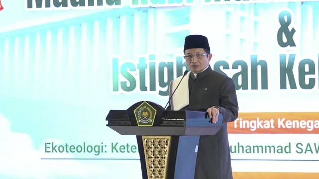 Foto: Menteri Agama RI, Nasaruddin Umar saat peringatan Maulid Nabi Muhammad 1447 H.(Foto: YouTube/ Masjid Istiqlal TV)