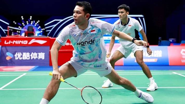 Foto: Ganda putra Indonesia, Fajar Alfian/Muhammad Shohibul Fikri.(Instagram @badminton.ina)