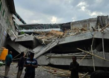 Bangunan Ponpes Al-khoziny Sidoarjo yang ambruk.(Foto:Suara/Basarnas Surabaya)