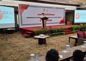 Kegiatan Bimbingan Teknis (Bimtek) Literasi Digital yang digelar Badan Riset dan Inovasi Nasional (BRIN) di Hotel Emerald Garden, Jalan Putri Hijau, Medan, Kamis (25/9).(Ist)