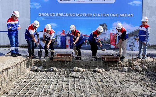 PT PGN melalui anak perusahaannya PT Gagas Energi Indonesia (PGN Gagas), secara resmi memulai pembangunan Mother Station (MS) Compressed Natural Gas (CNG) pertama di Kota Medan pada Jumat (19/9/2025).(Dok:PGN)