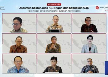 Konferensi pers RDK bulanan OJK secara daring, Kamis (4/9).(Ist)