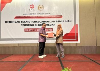 Acara Bimbingan Teknis Pencegahan dan Pemulihan Stunting yang diselenggarakan oleh Badan Riset dan Inovasi Nasional (BRIN) bekerja sama dengan Komisi X DPR RI di Hotel Grand Dhika, Jalan dr. Mansyur, Medan, Jumat (10/10/2025).(Ist)