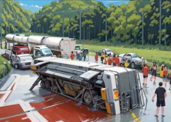 Foto: Truk Tangki CPO Terbalik di Tanjakan Sibayak Asahan, Jalinsum Lumpuh Total 8 Jam 3