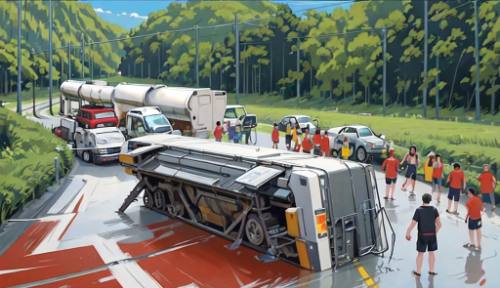 Truk Tangki CPO Terbalik di Tanjakan Sibayak Asahan, Jalinsum Lumpuh Total 8 Jam 1 foto ilustrasi truk cpo terbalik (dibuat oleh AI)