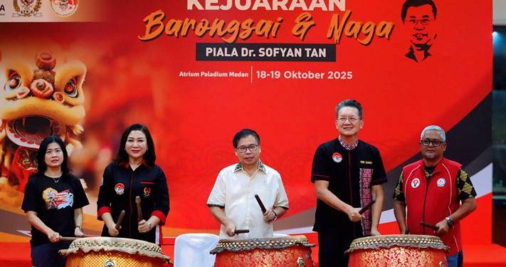 Kejuaraan Barongsai & Naga Piala dr Sofyan Tan resmi dibuka pada 18–19 Oktober 2025.(Ist)
