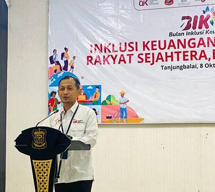 Kepala OJK Provinsi Sumatera Utara Khoirul Muttaqien saat memberi sambutan pada Pelaksanaan BIK 2025 di Sumatera Utara.(Dok:OJK Sumut)