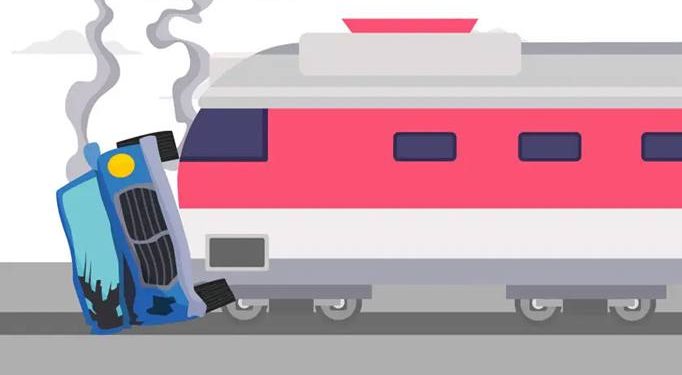 Karyawan Swasta Tewas Ditabrak KA Sribilah di Perlintasan Liar Deli Serdang 1 ilustrasi mobil ditabrak kereta api.(ist/net)