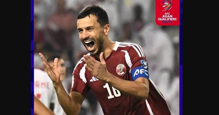 Qatar kini kokoh di puncak klasemen Grup A dengan total perolehan empat poin.(Foto: Instagram/afcasiancup)