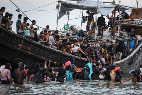 Foto: Ilustrasi kapal pengangkut migran Rohingya.(Istimewa)