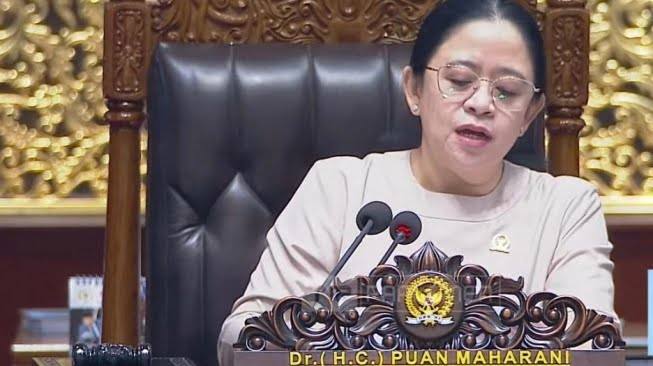 Foto: Ketua DPR RI Puan Maharani.(tangkapan layar/suara/Ist)