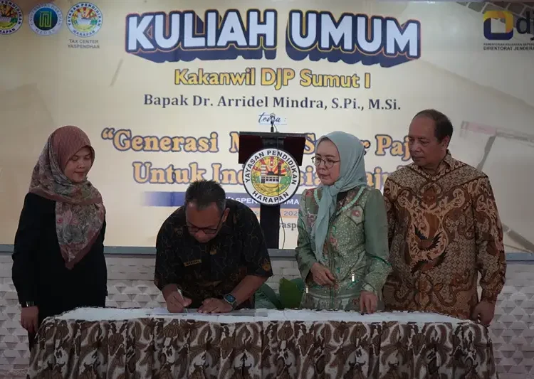 Foto: Peresmian Tax Center di lingkungan Universitas Harapan (Unhar) Medan, Selasa, 9 Desember 2025.(Dok:DJP Sumut I)