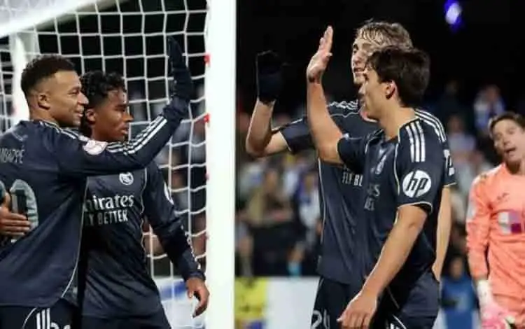 Foto: Kemenangan tipis 3-2 berhasil dikunci Real Madrid saat menghadapi CF Talavera de la Reina.(realmadrid.com)