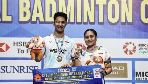 Foto: Pasangan ganda campuran andalan Indonesia, Dejan Ferdinansyah/Bernadine Anindya Wardana, sukses merengkuh gelar juara di turnamen bergengsi BWF Syed Modi 2025.(Foto:PBSI)
