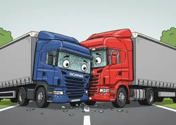 Kecelakaan Melibatkan Dua Truk di Jalinsum