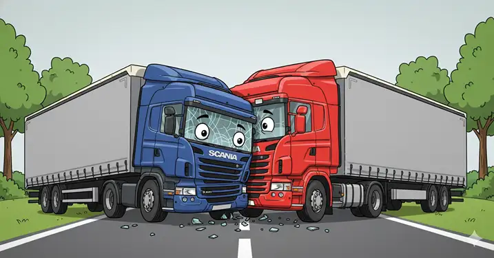Foto: Kecelakaan Melibatkan Dua Truk di Jalinsum