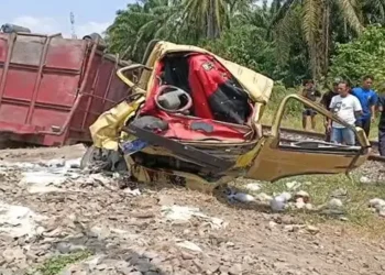Sopir Truk Tewas Ditabrak KA Sribilah di Asahan