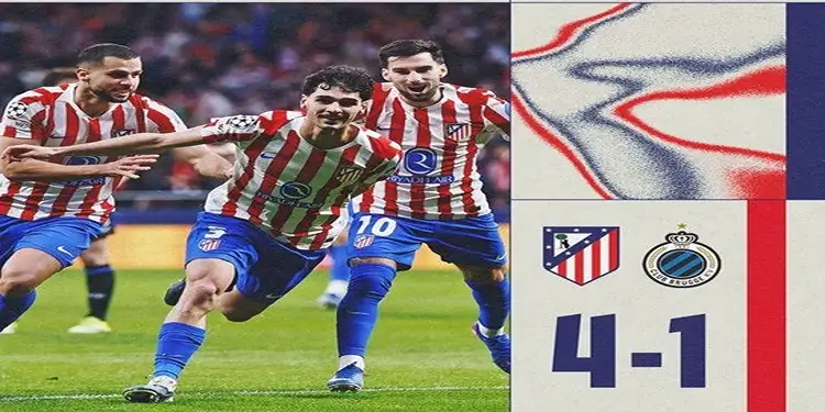 Foto: Atletico Madrid sukses menumbangkan Club Brugge dengan skor telak 4-1.(X @Atleti)