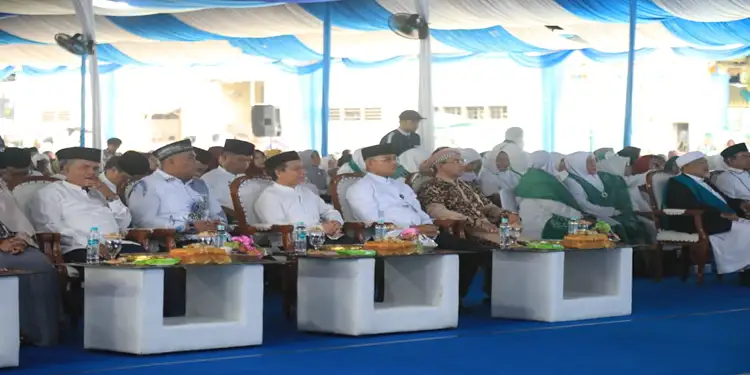 Foto: Kegiatan peringatan Isra' Mi'raj Nabi Muhammad SAW 1447 H di lapangan Rengas Pulau, Kecamatan Medan Marelan, Senin (2/2/26).(Dok:Diskominfo Medan)
