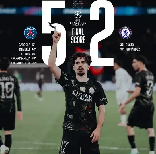 Foto: Les Parisiens tampil dominan dan berhasil membantai The Blues dengan skor mencolok 5-2.
(X @@PSG_English)