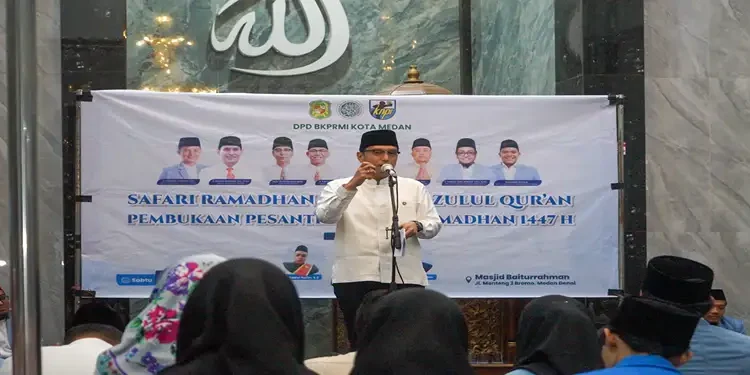 Foto: Wali Kota Medan, Rico Tri Putra Bayu Waas menghadiri acara Safari Ramadan Spesial Nuzulul Qur'an dan Pembukaan Pesantren Kilat Ramadan 1447 H.(Dok:Diskominfo Medan)