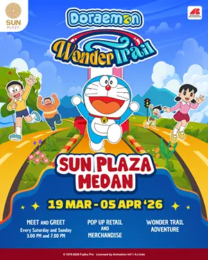 Foto: Program spesial bertajuk “Doraemon Wondertrail”. diusung oleh SUN Plaza untuk menghadirkan pengalaman liburan berkesan bagi seluruh lapisan masyarakat melalui karakter legendaris Doraemon.(Dok:SUN Plaza)