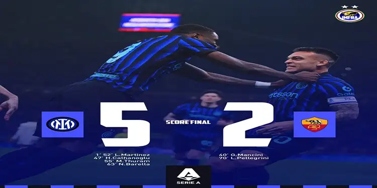 Foto: Tim berjuluk Si Ular sukses mengamankan tiga poin penuh setelah menumbangkan Serigala Ibukota dengan skor akhir 5-2.(X @InterMilanFRA)