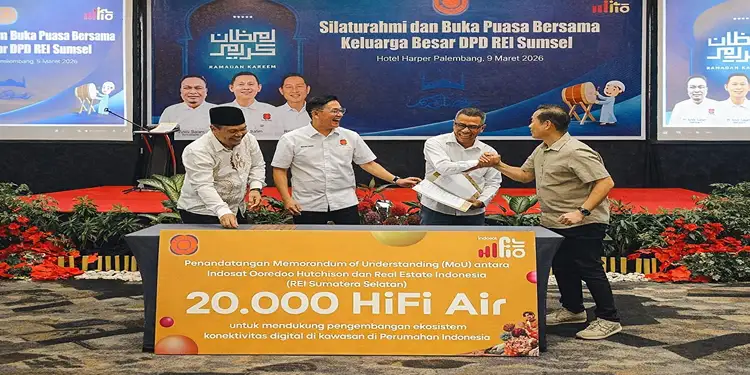 Foto: Indosat atau IOH menjalin kerja sama strategis dengan Real Estate Indonesia (REI) Sumatera Selatan, Senin, 20 April 2026.(Dok:Indosat)