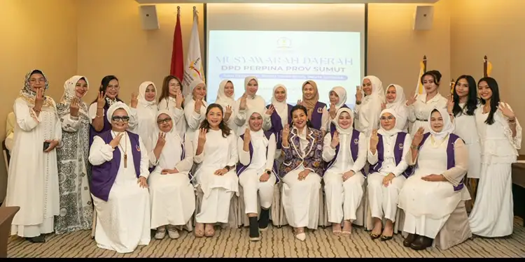Foto: Jajaran kepengurusan Dewan Pimpinan Daerah (DPD) PERPINA Sumatera Utara periode 2026-2028 dalam sebuah acara di Medan, Sabtu, 25 April 2026.(Ist)