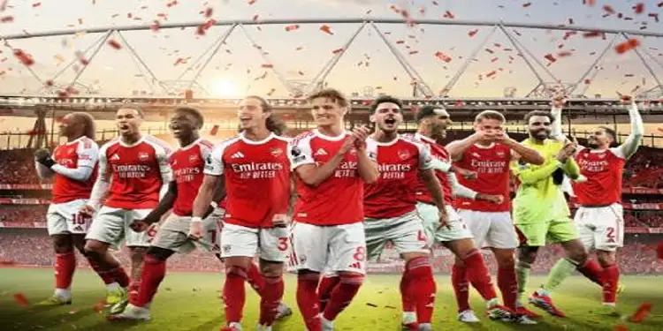 Foto: Takhta juara Liga Inggris musim 2025/2026 resmi diamankan oleh Arsenal.(Foto: X/@emirates)